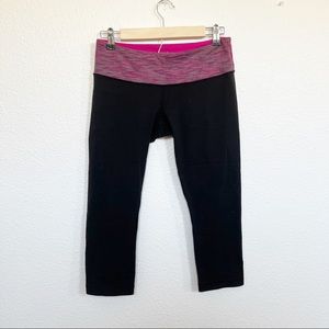 lululemon athletica Black Leggings with Pink Waistband